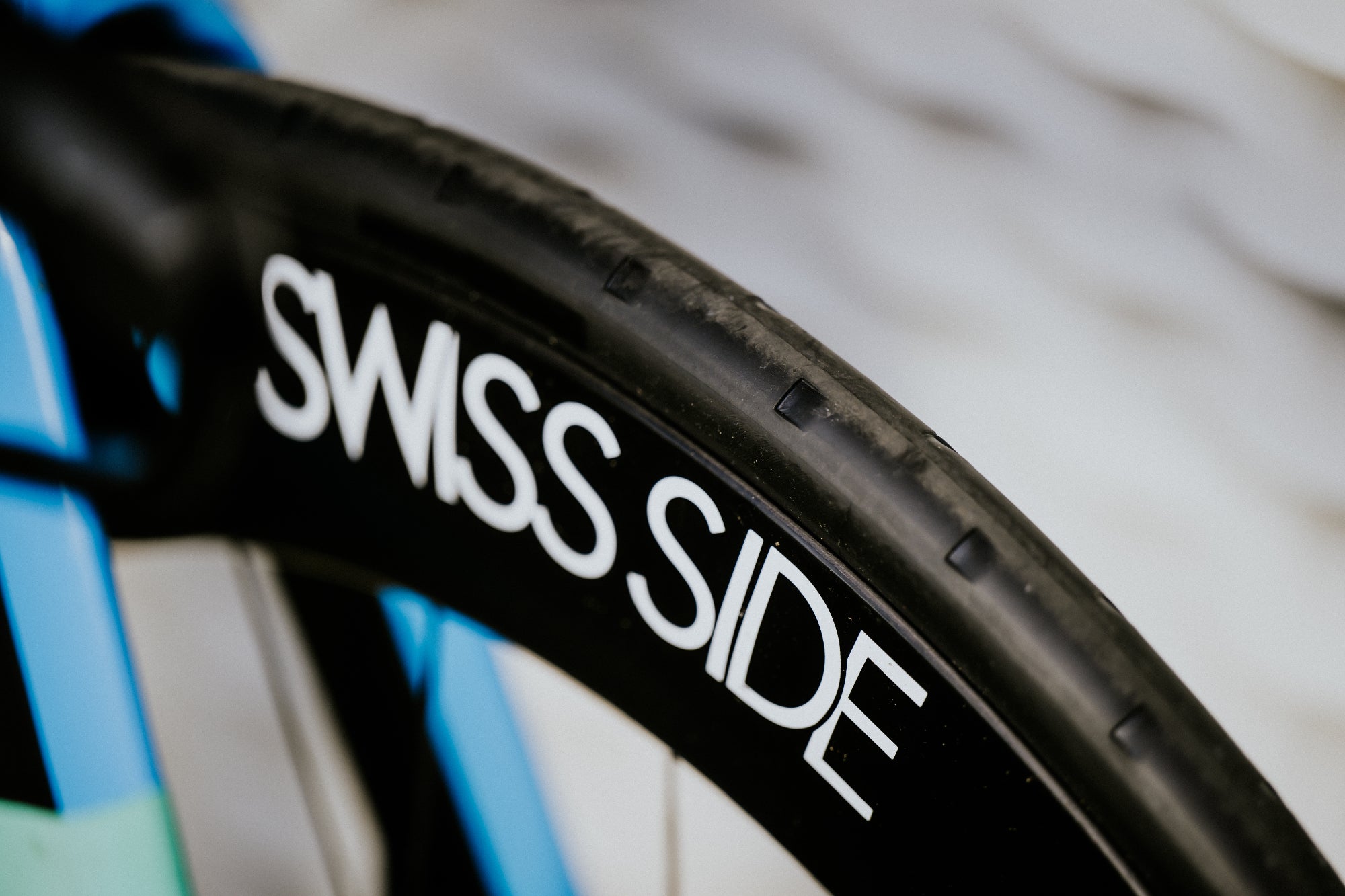 A Swiss Side wheel with a Continental Aero 111 tyre