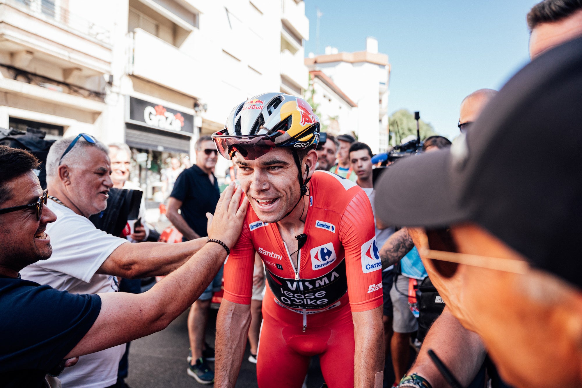 Wout van Aert soars in the Vuelta's red jersey