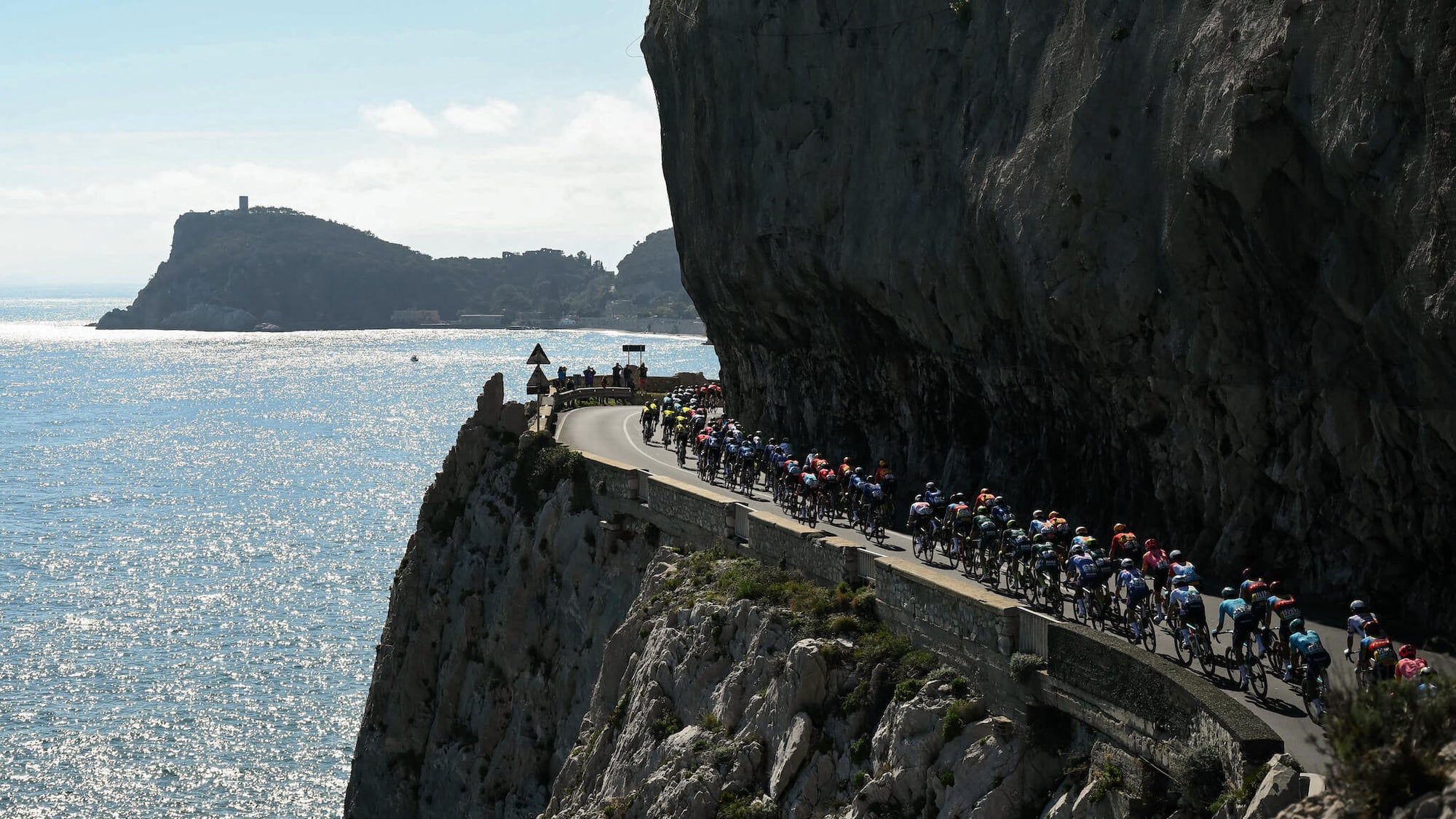 The WorldTour peloton at Milan-Sanremo in 2024